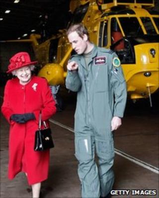 The Queen and Prince William at RAF Valley in Anglesey