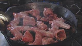Squirrel being cooked