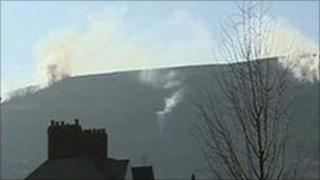 Hill fire