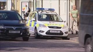 Police car at scene