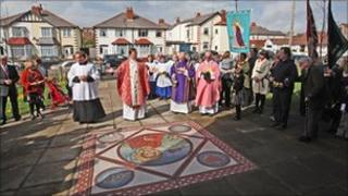 Mosaic outside St Stephen's Church in Blackpool