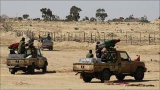 Rebel forces near Ajdabiya, 10 April