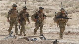 Soldiers wearing standard goggles