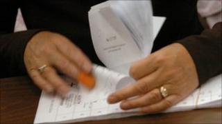Counting ballot slips for the General Election