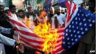 ANti-US protests over Koran burning - March 2011