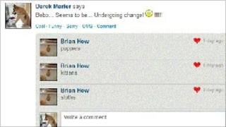 Bebo profile page