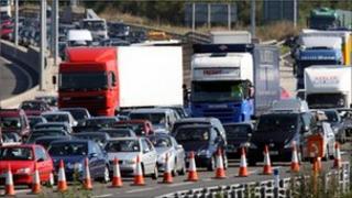 Vehicles on the motorway