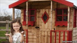 Abigail Gent and her Wendy house