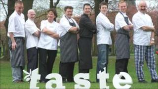 Taste of Edinburgh: Paul Wedgwood (Wedgwood The Restaurant), Derek Johnstone (Chez Roux), Mary Contini (Vin Caffe), Mark Greenaway (Mark Greenaway at Hawke & Hunter), Tony Sartori (Tigerlily), Jason Wright (Ondine), Mickey Prentice (First Coast), Tony Borthwick (Plumed Horse)