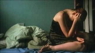 Distressed woman