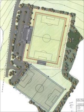 Map of the plans for the new stadium