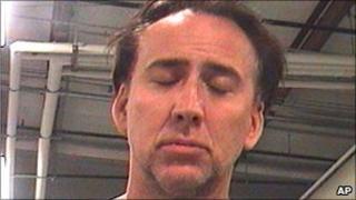 Nicolas Cage in a booking photo released by Orleans Parish Sheriff's Office, New Orleans