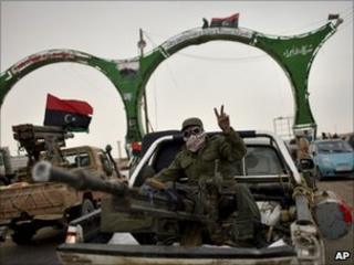 Rebel fighter near the frontline in eastern Libya