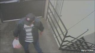 A still image of a man investigators have said is a "person of interest" in the Colorado incident