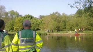 The search of the River Thames at Abingdon, Oxfordshire