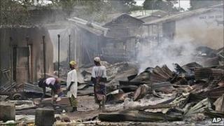 Ruins of a market in the town of Zonkwa