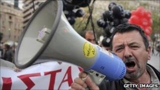 Greek anti-austerity protestor