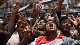 Protesters in Sanaa. Photo: 27 April 2011