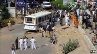 Site of navy bus attack - 28 04 2011