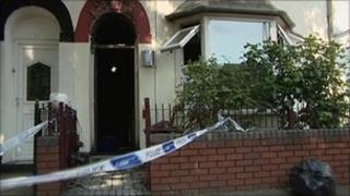 The fire damaged house in Crompton Road, Nechells