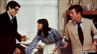 Christopher Reeve, Margot Kidder and Jackie Cooper in Superman