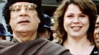Muammar Gaddafi and Galyna Kolotnytska (file image)