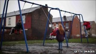 Children on swings