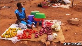 A market in South Sudan - file image