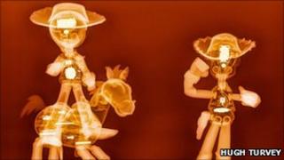 X-rays of Woody and Jessie from Toy Story