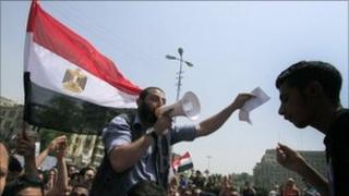Protesters at Tahrir Square in Cairo during the Egyptian revolution