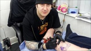 Tattoo artist Nigel Kurt