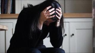 A depressed woman