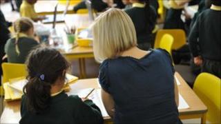 Teacher with pupil