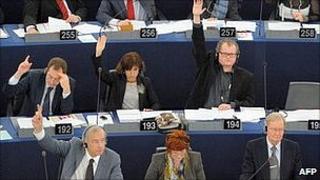 MEPs voting in Strasbourg - file pic
