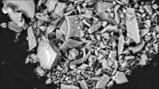 Volcanic glass particles
