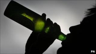 Boy drinking beer