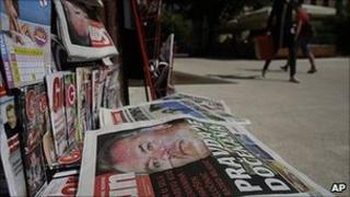 News stand in Sarajevo 27 May 2011