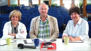 Helen McDermott, Peter Wilson and Jan McFarlane, judges for BBC Radio Norfolk's Choir of the Year competition