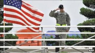 Commemorating US Memorial Day at a US Army base in Seoul on May 26, 2011