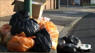 Rubbish ready for collection