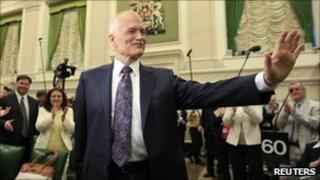 NDP leader Jack Layton on Parliament Hill in Ottawa