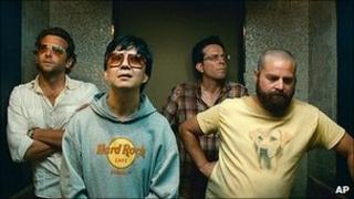 Bradley Cooper, Ken Jeong, Ed Helms and Zach Galifianakis in The Hangover Part II