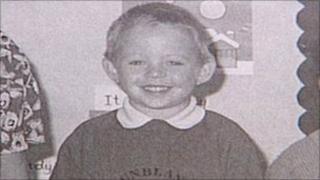 Ryan Liddell in his P1 class photo, taken before the Dunblane massacre took place