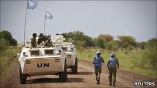 UN peacekeepers in Sudan's Abyei region - 30 May 2011