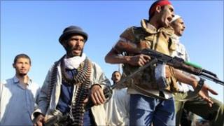 Rebel fighters near Misrata, 30 May