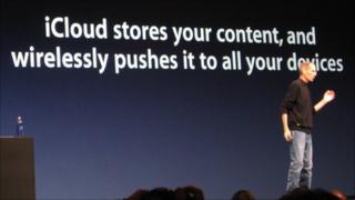 Steve Jobs introducing iCloud