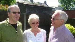 The Reverend Tim Thorpe, Jean Robinson and Stuart Robinson (l-r)