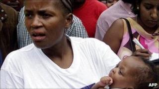 HIV-postive mother with baby in south africa (file photo)