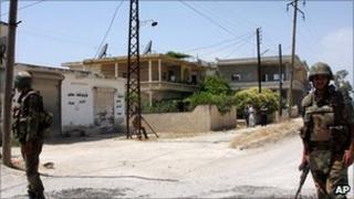 Syrian soldiers near Jisr al-Shughour, 10 June 2011