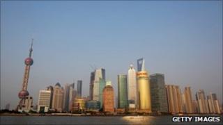 View of Shanghai's Pudong financial district